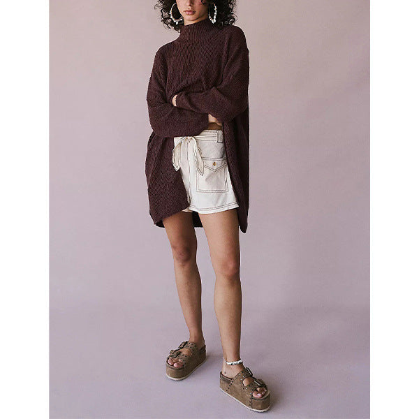 Robe fendue mi-longue à la mode pour femmes