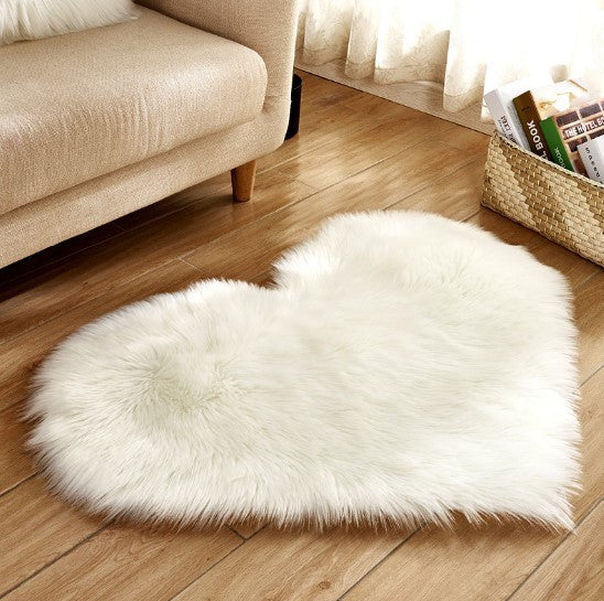 Pur Couleur En Forme de Coeur De Laine Tapis Tapis de Sol Matelas Couverture Canapé Coussin En Peluche Salon Table à Thé Canapé Chambre tapis