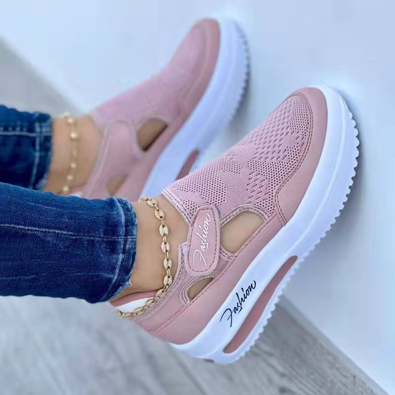 Respirant Casual Chaussures Talon Compensé Plate-Forme Évider Chaussures
