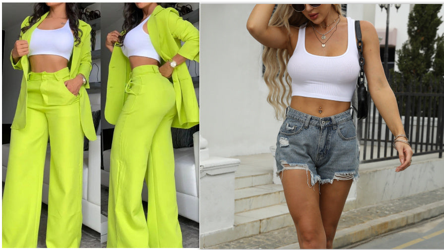 Costume à revers à manches fendues de couleur pure, pantalon à jambes droites pour femmes
