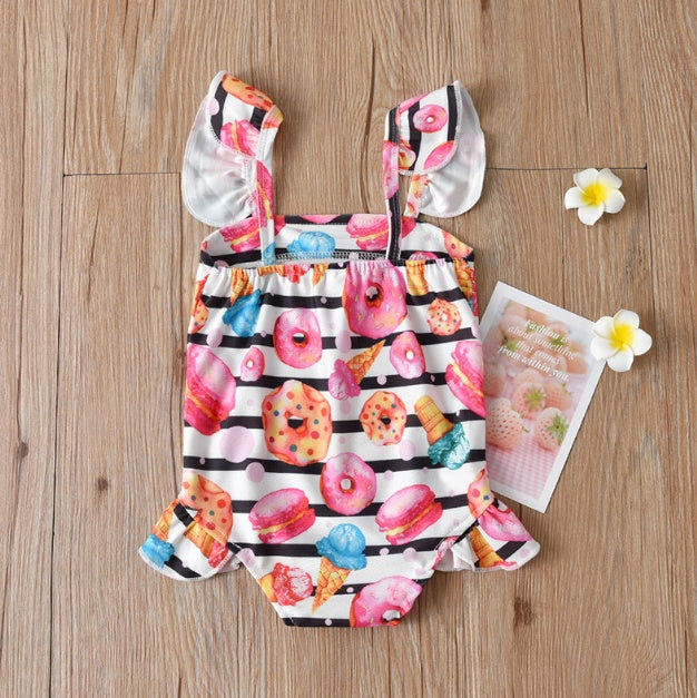 Maillot de bain rayé pour fille beignet