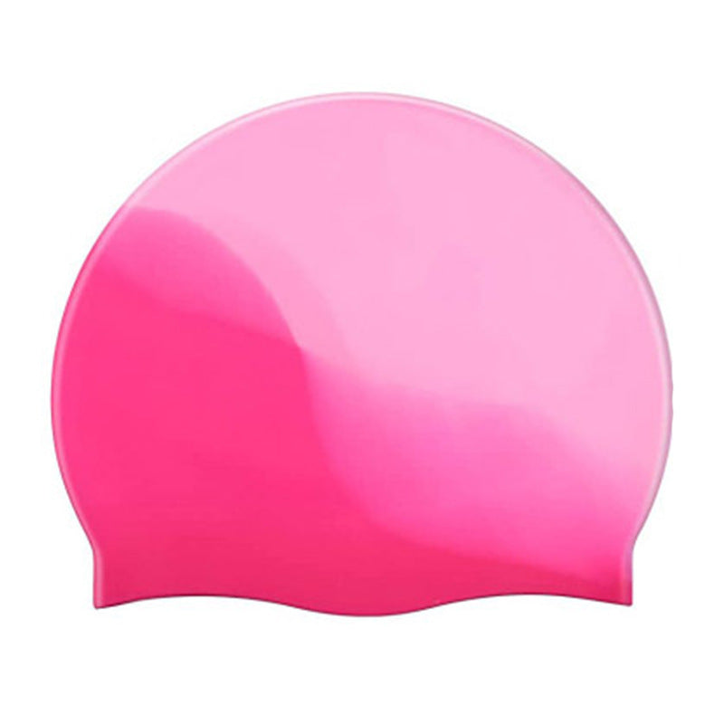Silicone Casquette de Natation Gradient Couleur Blocage Impression Étanche