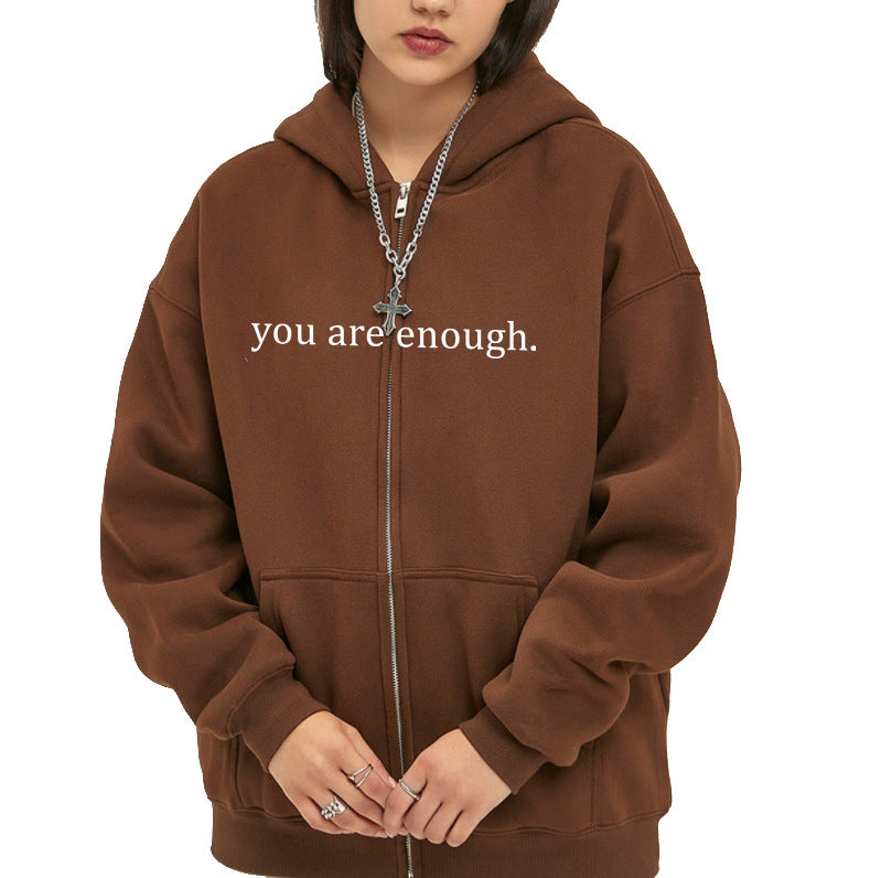 Sweat à capuche grande taille vêtements décontractés à cordon à fermeture éclair