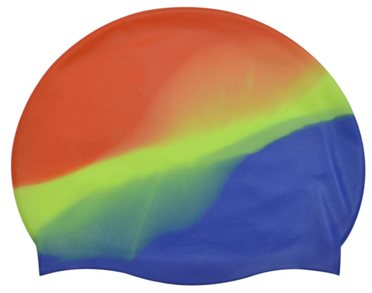Silicone Casquette de Natation Gradient Couleur Blocage Impression Étanche