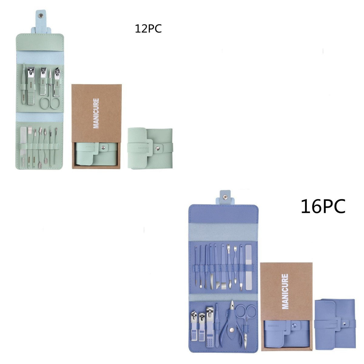 Acier inoxydable Couleur 16-pièce Nail Clipper Ensemble