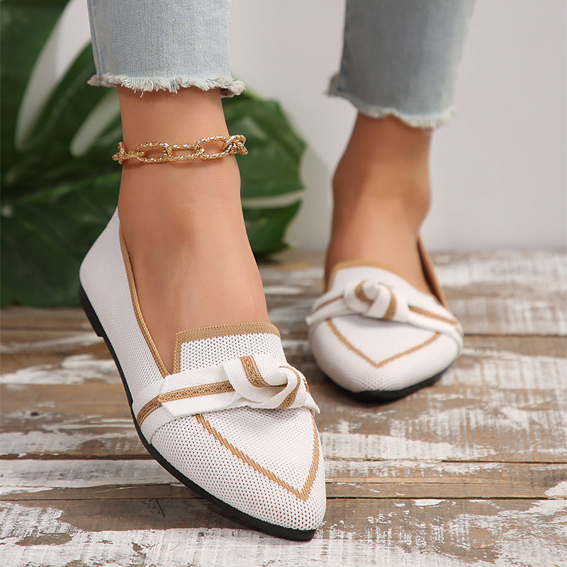 Chaussures plates à bout pointu pour femmes,