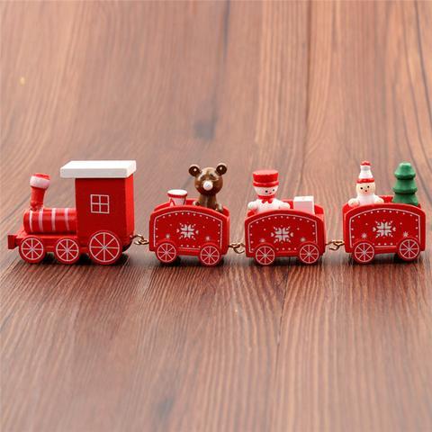 4 pièces Mini Bois Train Jouets