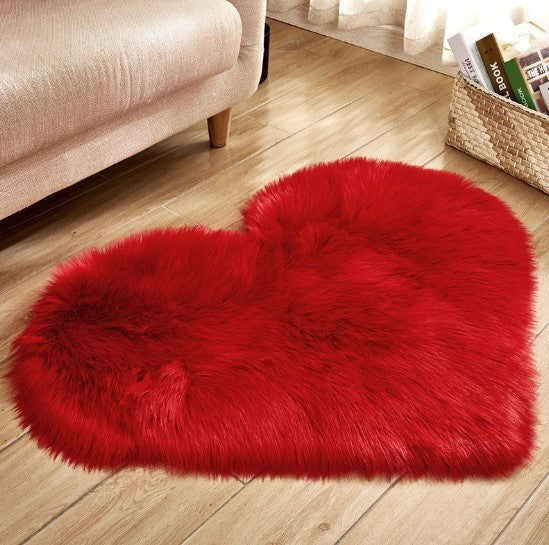 Pur Couleur En Forme de Coeur De Laine Tapis Tapis de Sol Matelas Couverture Canapé Coussin En Peluche Salon Table à Thé Canapé Chambre tapis