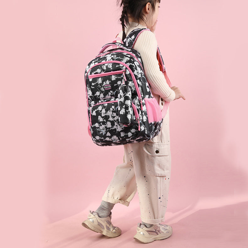 Nouvelle lettre imprimée sac à dos avec étui à crayons Fsahion doux école primaire élèves cartable pour filles garçons