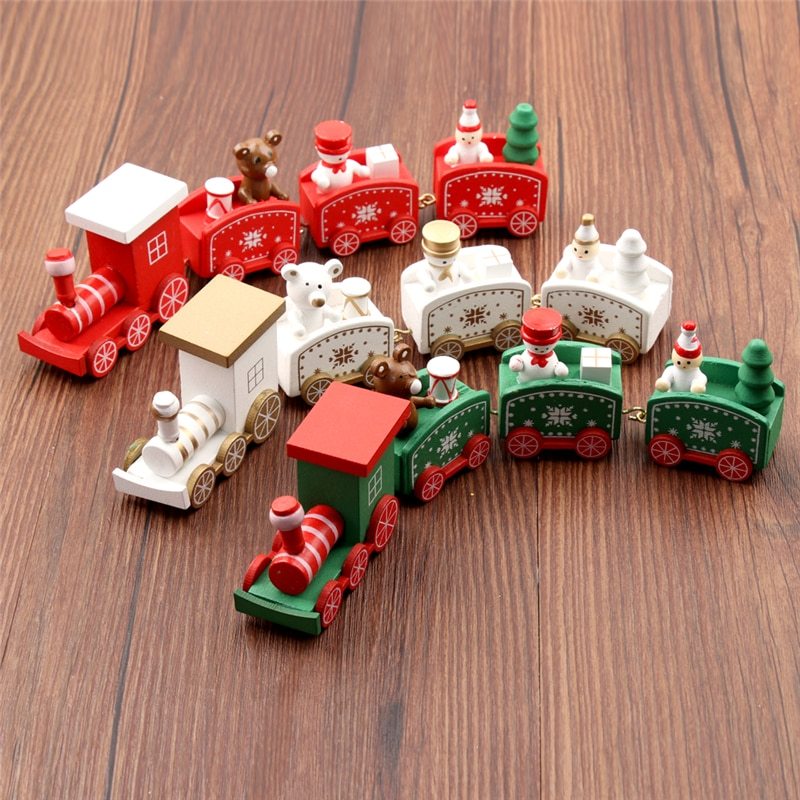 4 pièces Mini Bois Train Jouets