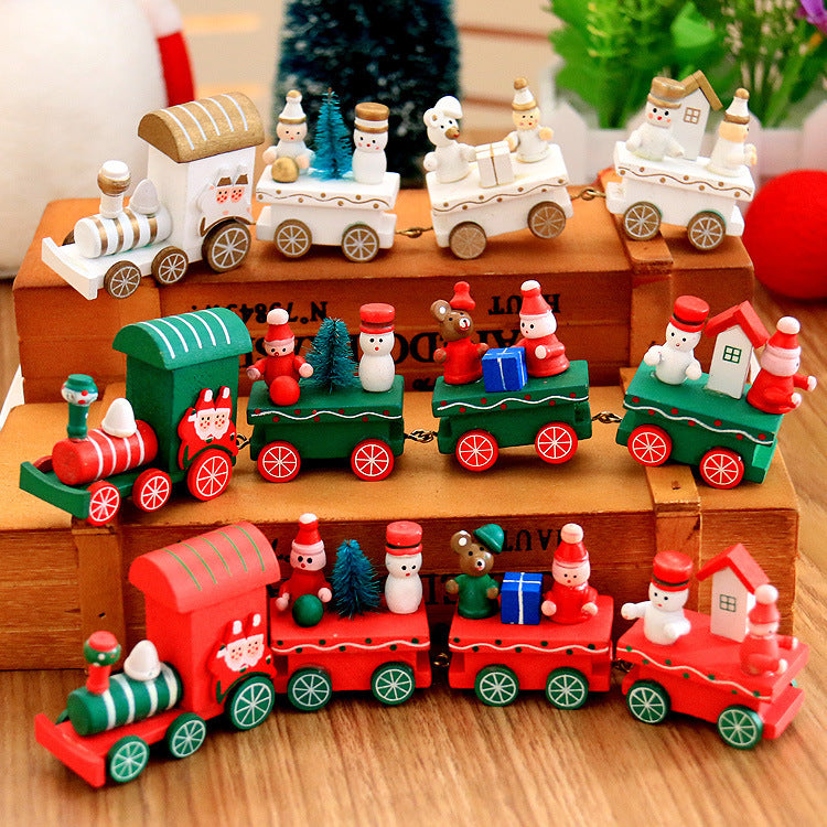 4 pièces Mini Bois Train Jouets