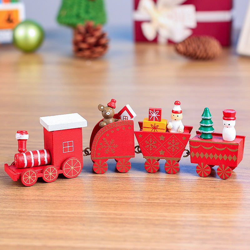 4 pièces Mini Bois Train Jouets