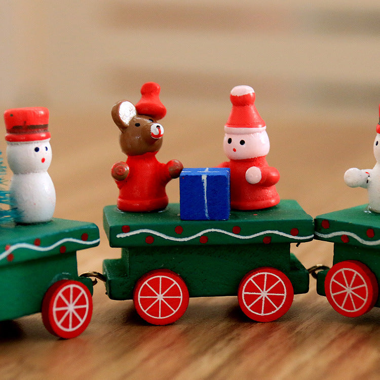 4 pièces Mini Bois Train Jouets