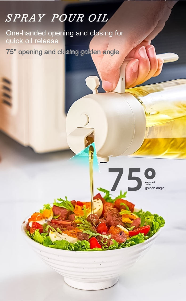 470ML Pulvérisateur d'huile d'olive pour cuisson BBQ 2 en 1 Verre Vinaigre Sauce Soja Bouteille d'huile de cuisine pour friteuse