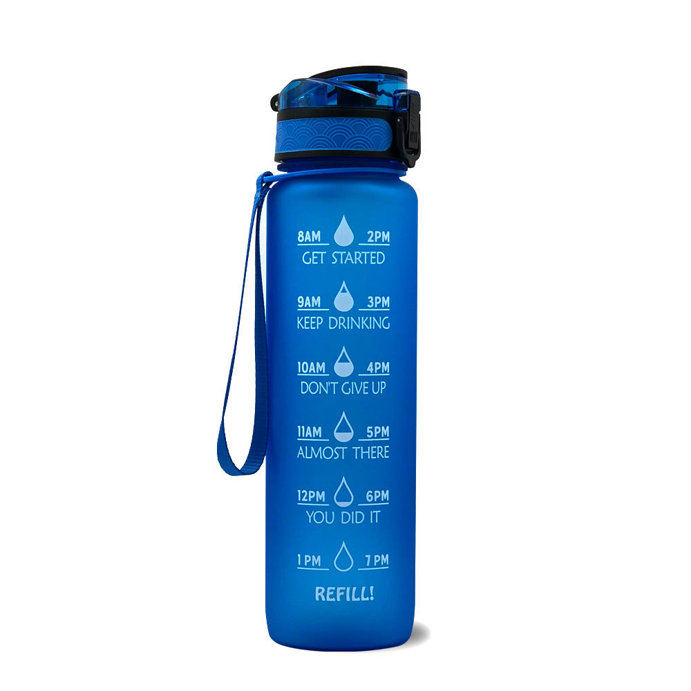 1L Tritan Bouteille D'eau Avec Marqueur de Temps Rebond Couverture de Motivation Bouteille D'eau Vélo Étanche Tasse Pour Les Sports De Fitness Bouteilles