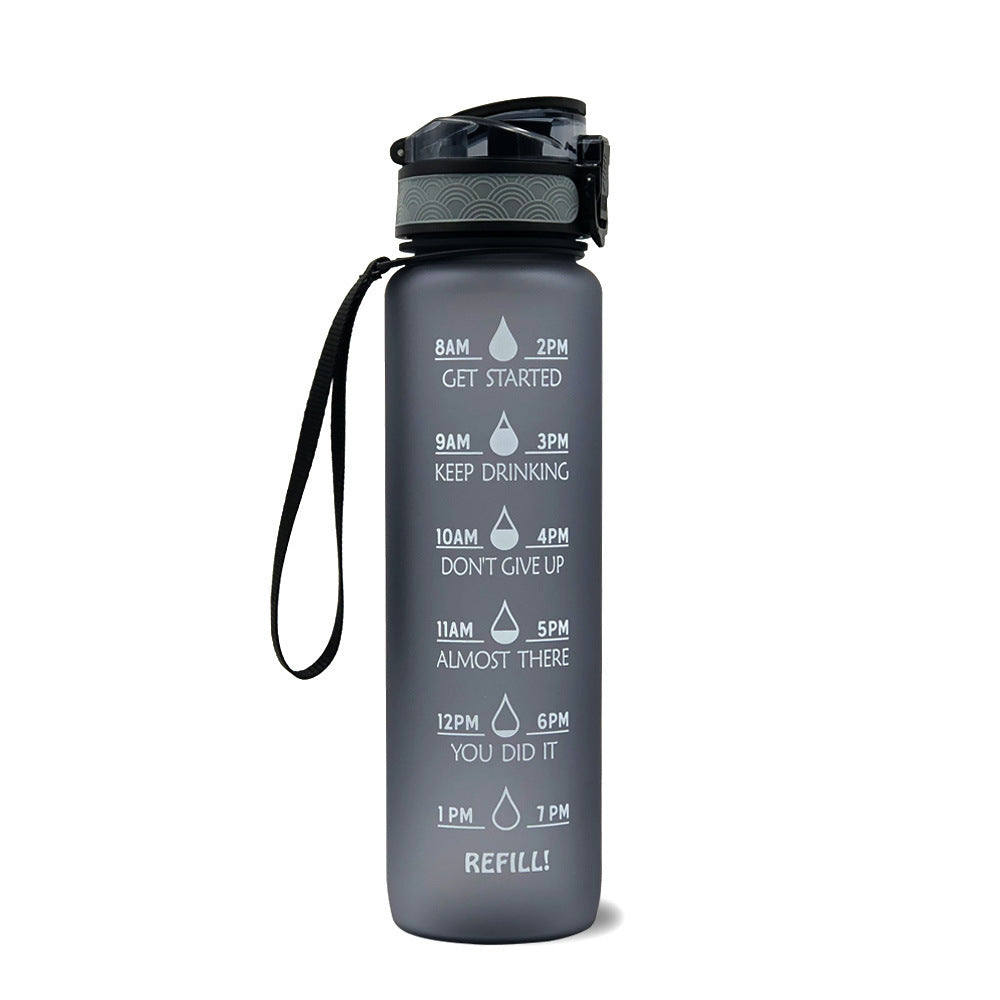 1L Tritan Bouteille D'eau Avec Marqueur de Temps Rebond Couverture de Motivation Bouteille D'eau Vélo Étanche Tasse Pour Les Sports De Fitness Bouteilles