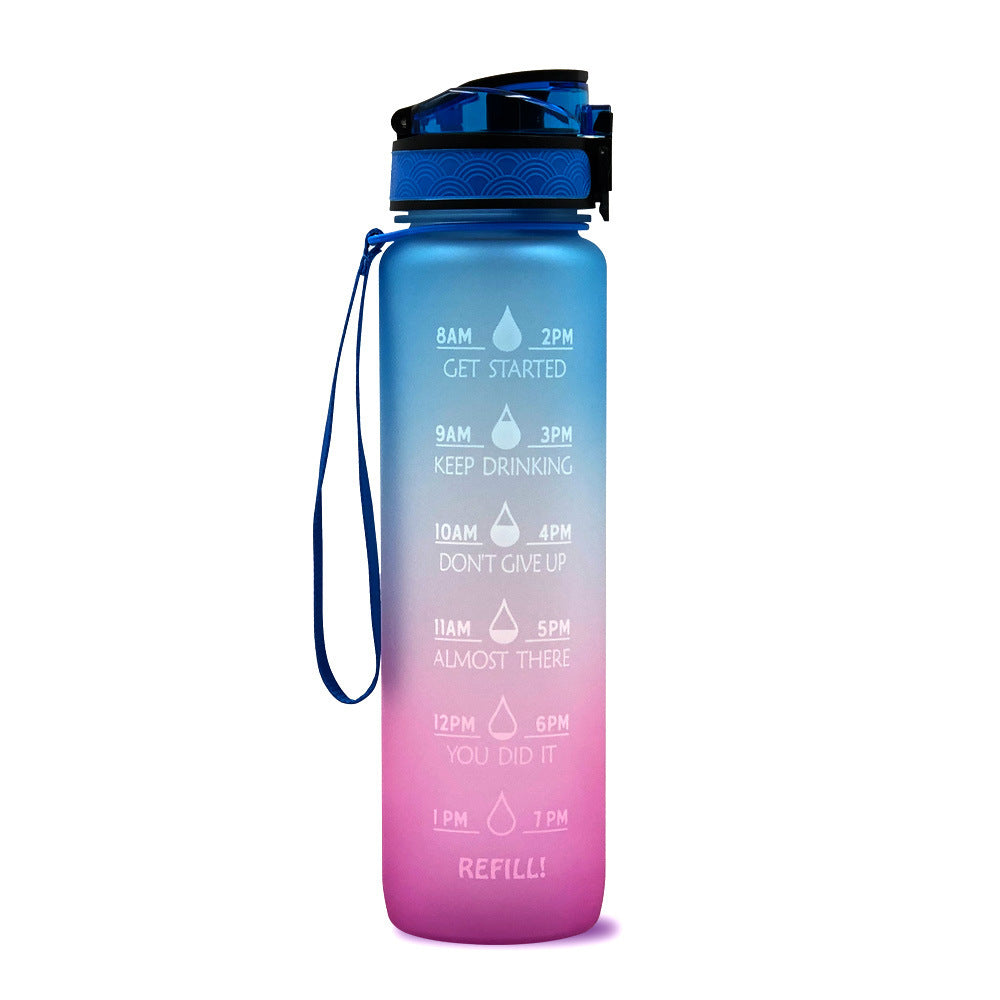 1L Tritan Bouteille D'eau Avec Marqueur de Temps Rebond Couverture de Motivation Bouteille D'eau Vélo Étanche Tasse Pour Les Sports De Fitness Bouteilles