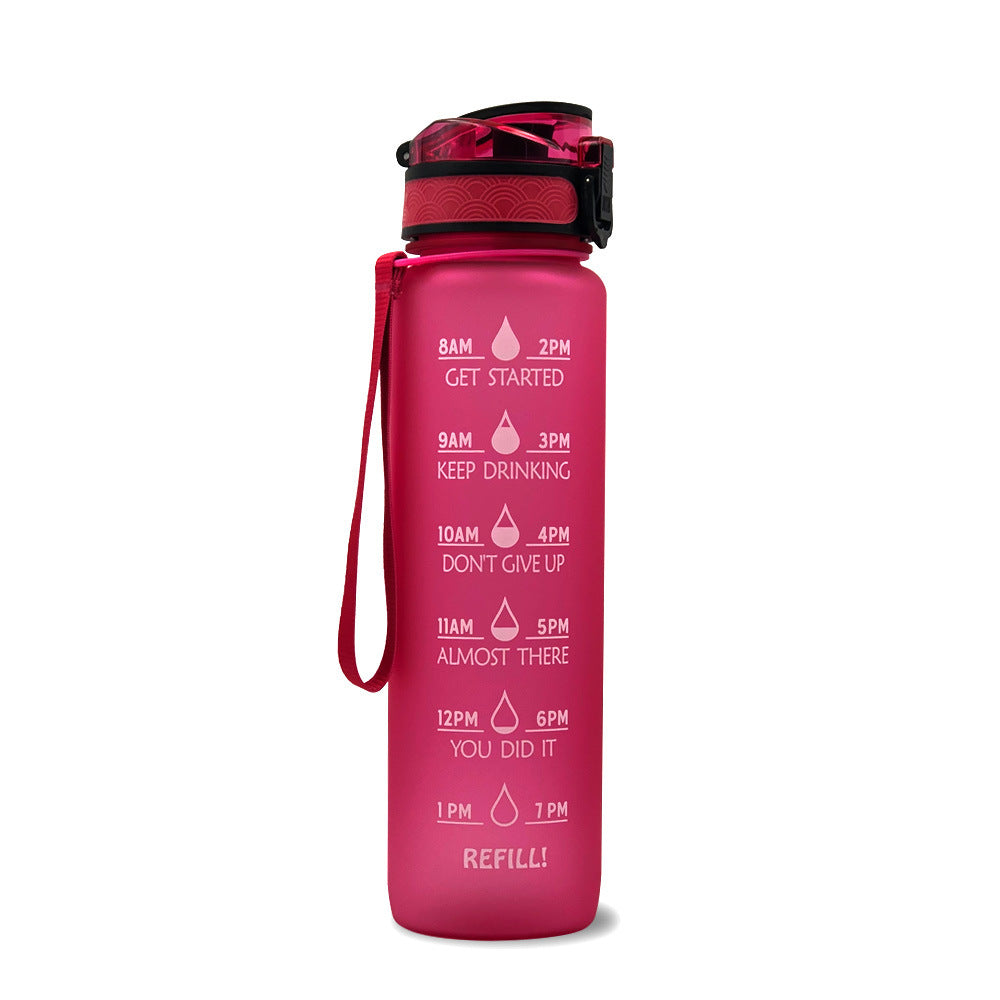1L Tritan Bouteille D'eau Avec Marqueur de Temps Rebond Couverture de Motivation Bouteille D'eau Vélo Étanche Tasse Pour Les Sports De Fitness Bouteilles