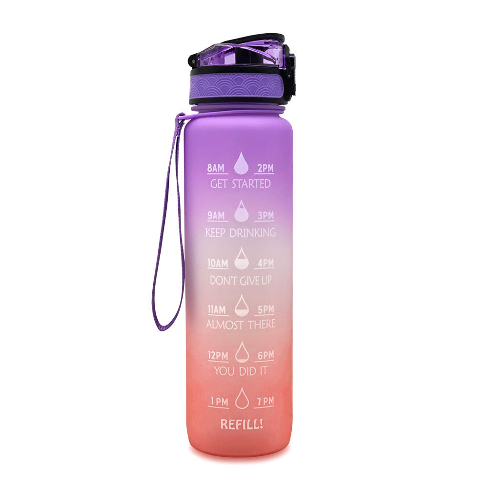 1L Tritan Bouteille D'eau Avec Marqueur de Temps Rebond Couverture de Motivation Bouteille D'eau Vélo Étanche Tasse Pour Les Sports De Fitness Bouteilles