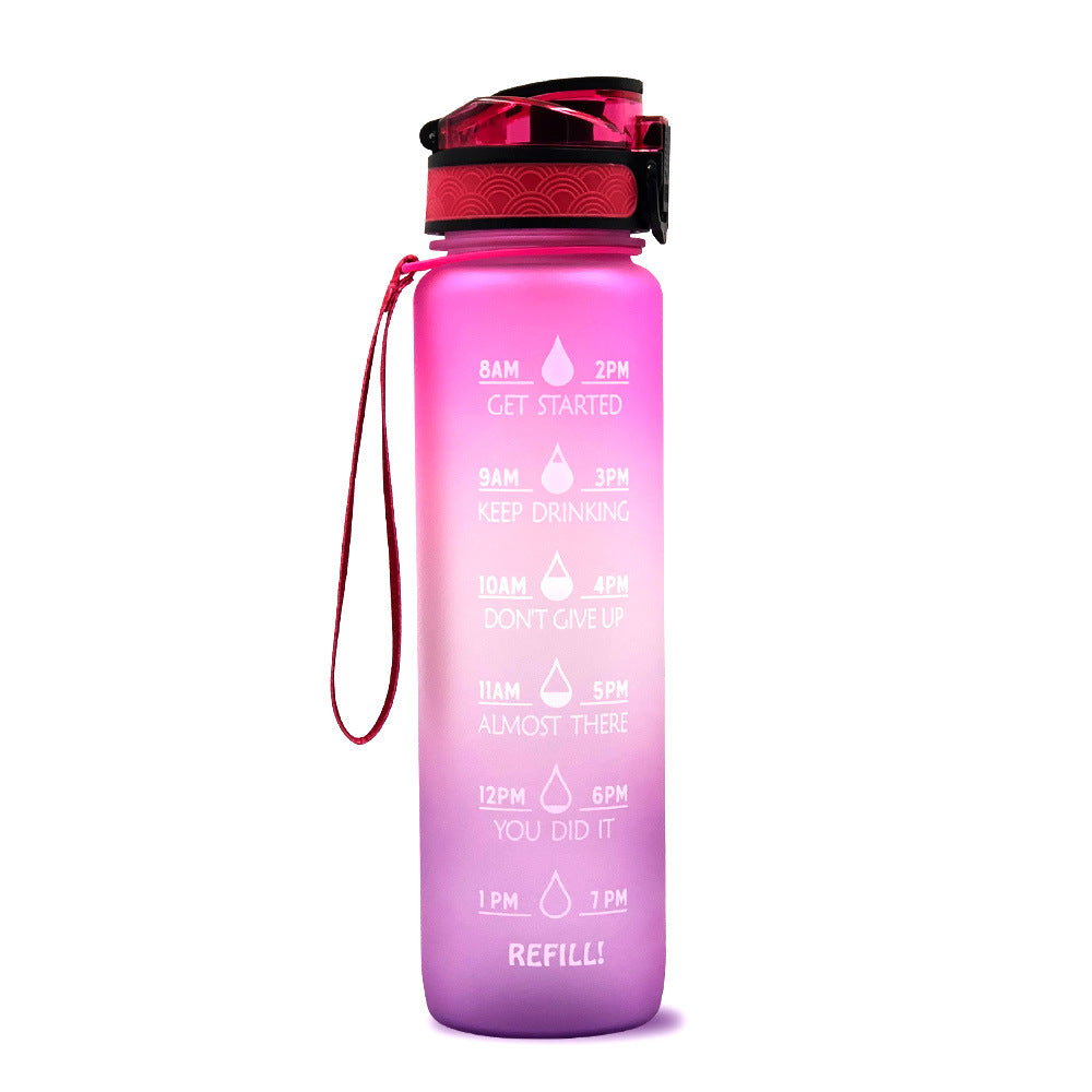 1L Tritan Bouteille D'eau Avec Marqueur de Temps Rebond Couverture de Motivation Bouteille D'eau Vélo Étanche Tasse Pour Les Sports De Fitness Bouteilles