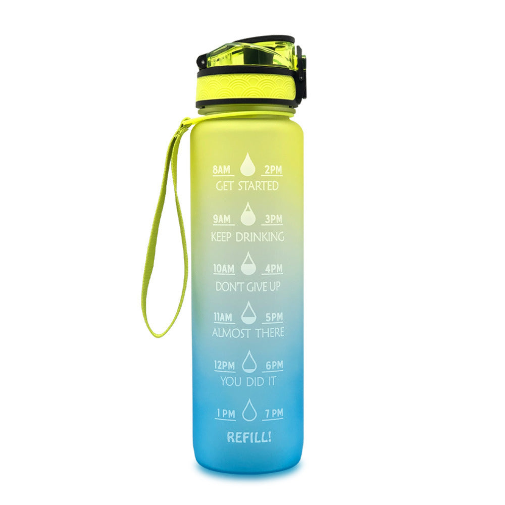 1L Tritan Bouteille D'eau Avec Marqueur de Temps Rebond Couverture de Motivation Bouteille D'eau Vélo Étanche Tasse Pour Les Sports De Fitness Bouteilles