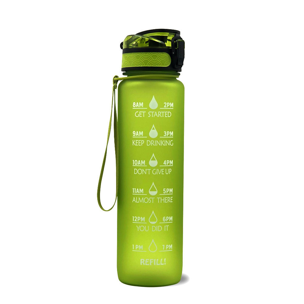 1L Tritan Bouteille D'eau Avec Marqueur de Temps Rebond Couverture de Motivation Bouteille D'eau Vélo Étanche Tasse Pour Les Sports De Fitness Bouteilles