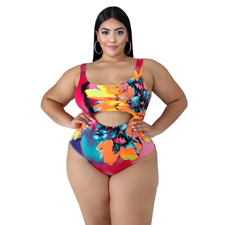 Plus la Taille Maillot de Bain Une-pièce de Jupe Plus La Taille Maillot de Bain