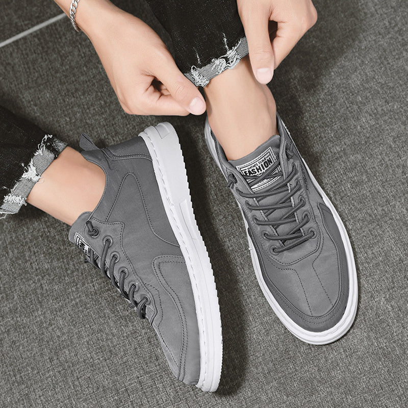 Homme baskets à lacets lettre impression plate-forme toile chaussures sport