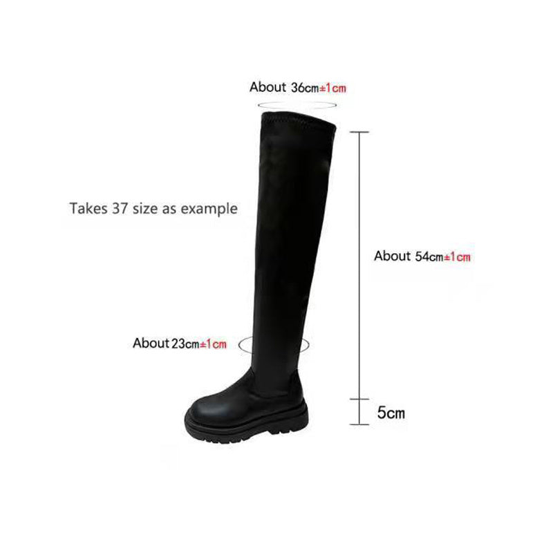Bottes épaisses à talons épais pour femmes, bottes longues en cuir pour chevaliers | bottes d'hiver à la mode