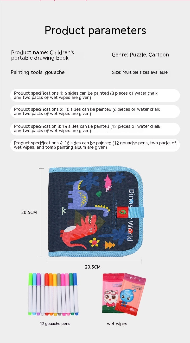 Planche à dessin en graffiti double face, livre à 10 faces pour l'éducation précoce des enfants