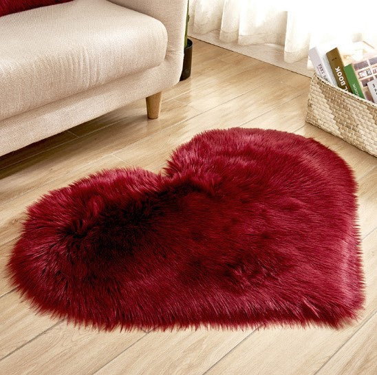 Pur Couleur En Forme de Coeur De Laine Tapis Tapis de Sol Matelas Couverture Canapé Coussin En Peluche Salon Table à Thé Canapé Chambre tapis