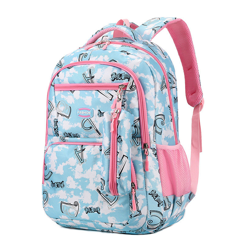 Nouvelle lettre imprimée sac à dos avec étui à crayons Fsahion doux école primaire élèves cartable pour filles garçons