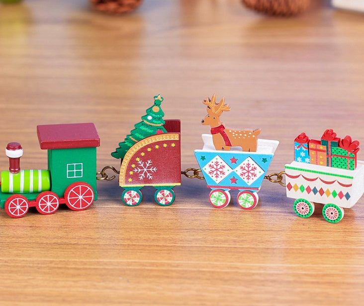 4 pièces Mini Bois Train Jouets