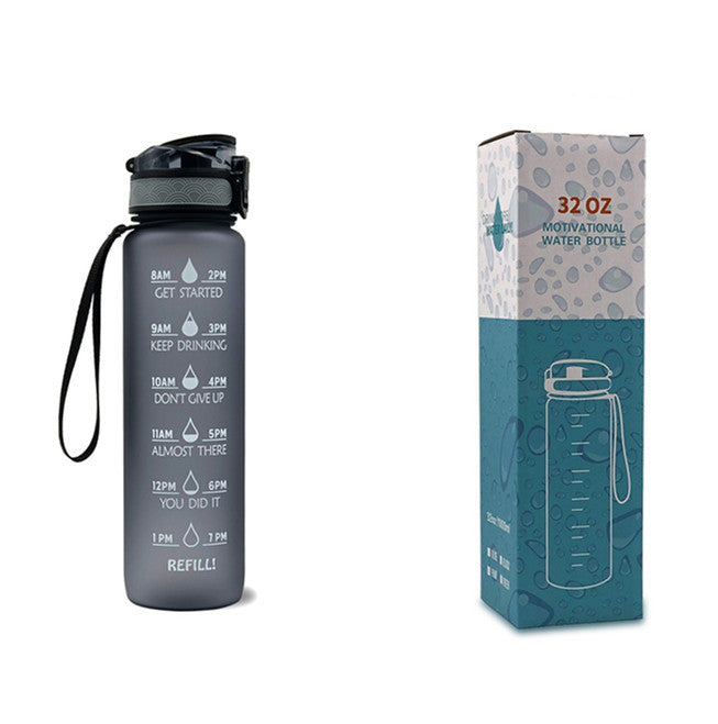 1L Tritan Bouteille D'eau Avec Marqueur de Temps Rebond Couverture de Motivation Bouteille D'eau Vélo Étanche Tasse Pour Les Sports De Fitness Bouteilles
