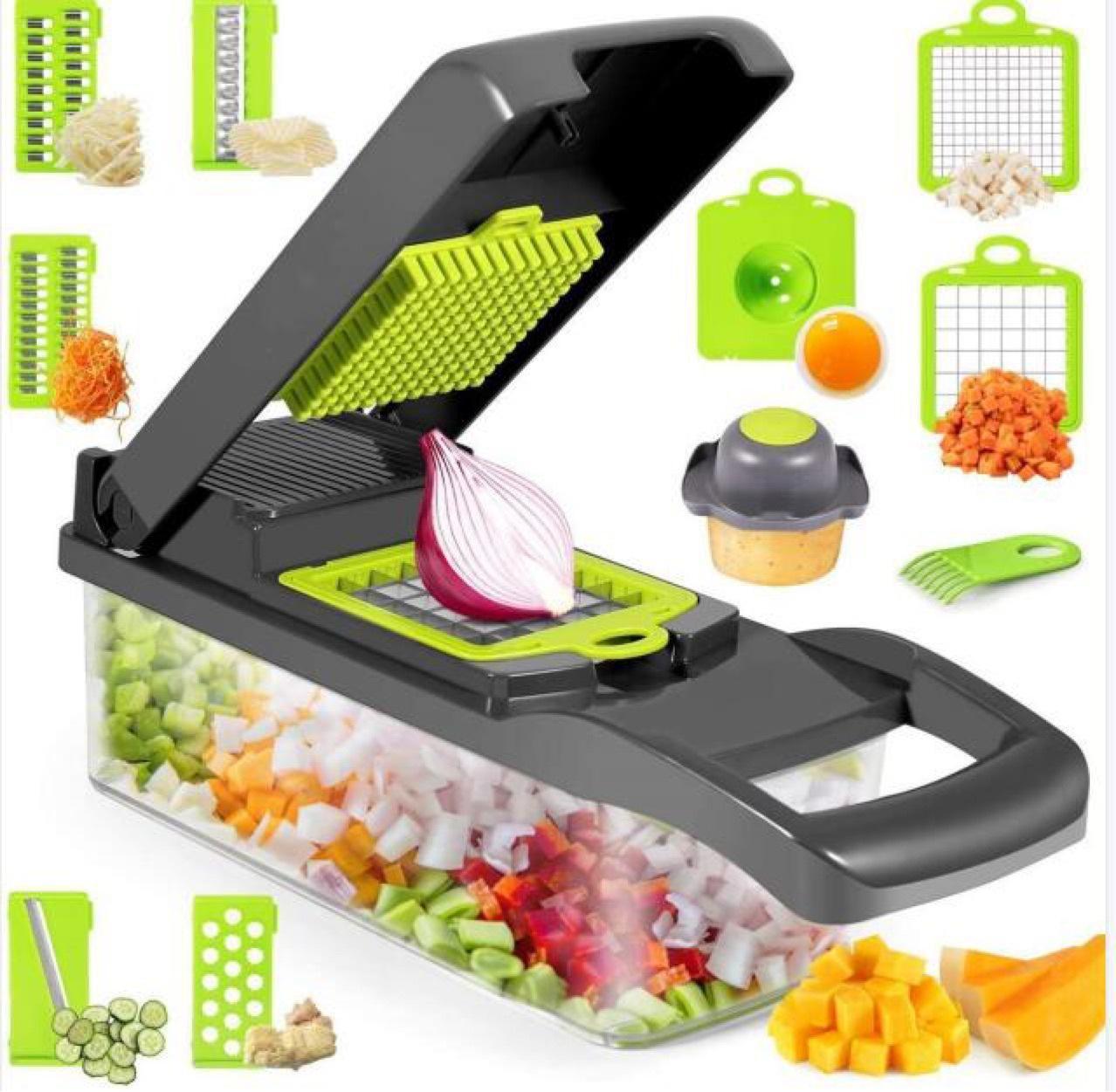 12 dans 1 Manuel Hachoir à Légumes Cuisine Gadgets Hachoir Oignon Cutter Légumes Trancheuse