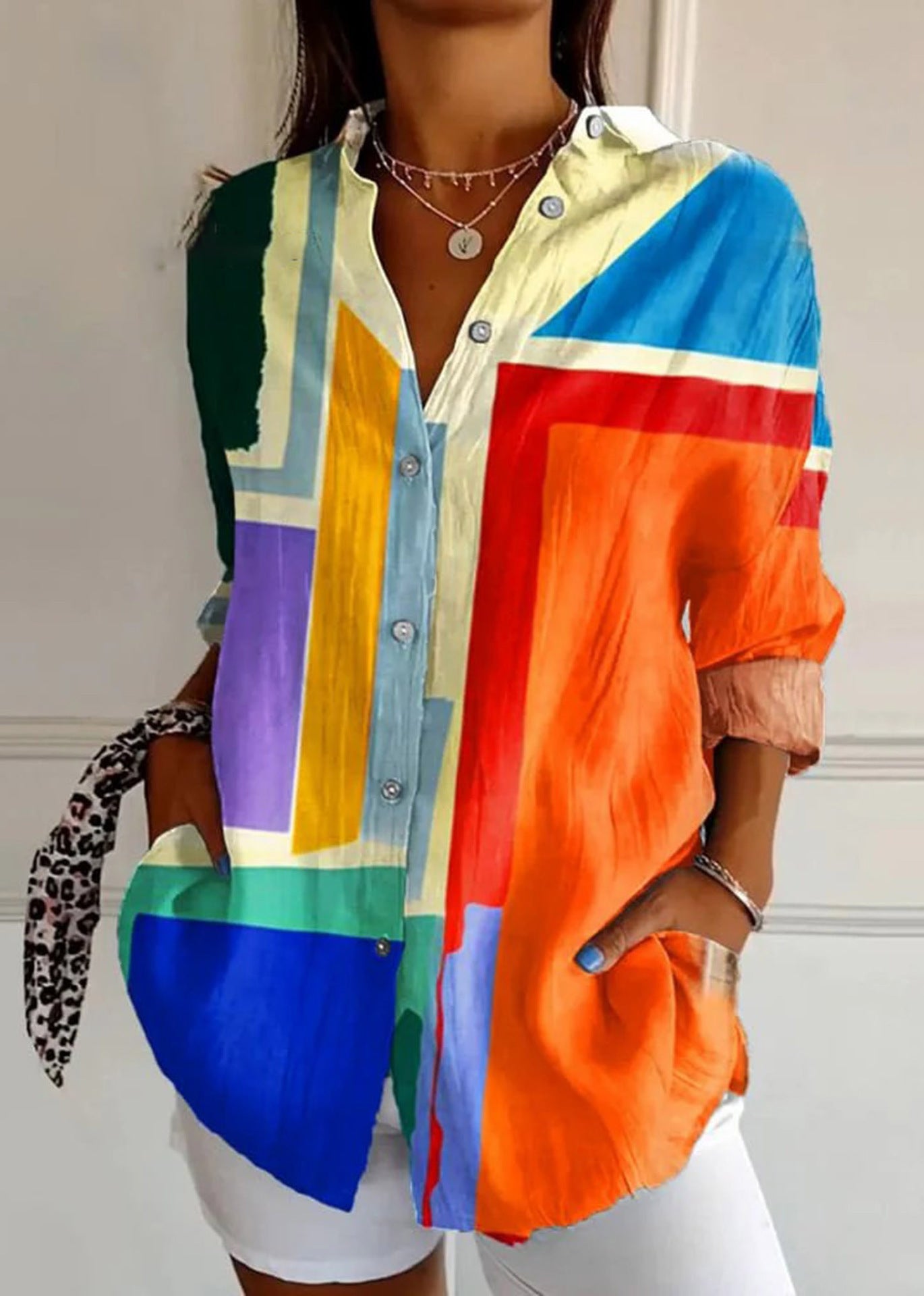 Chemise d'été imprimée à motif animal pour femmes