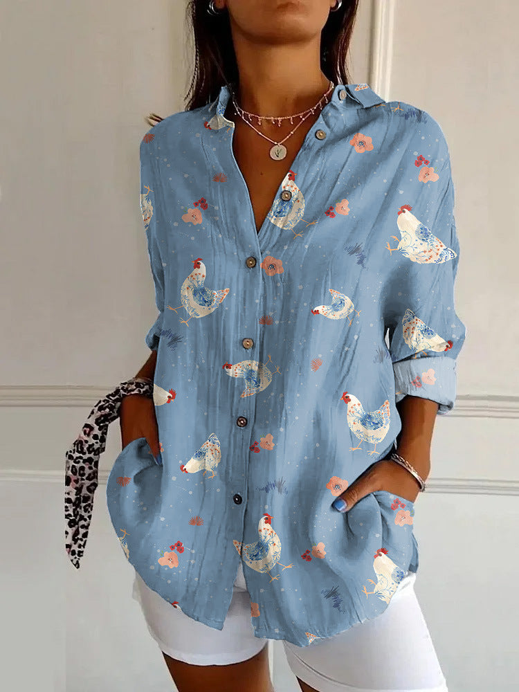 Chemise d'été imprimée à motif animal pour femmes