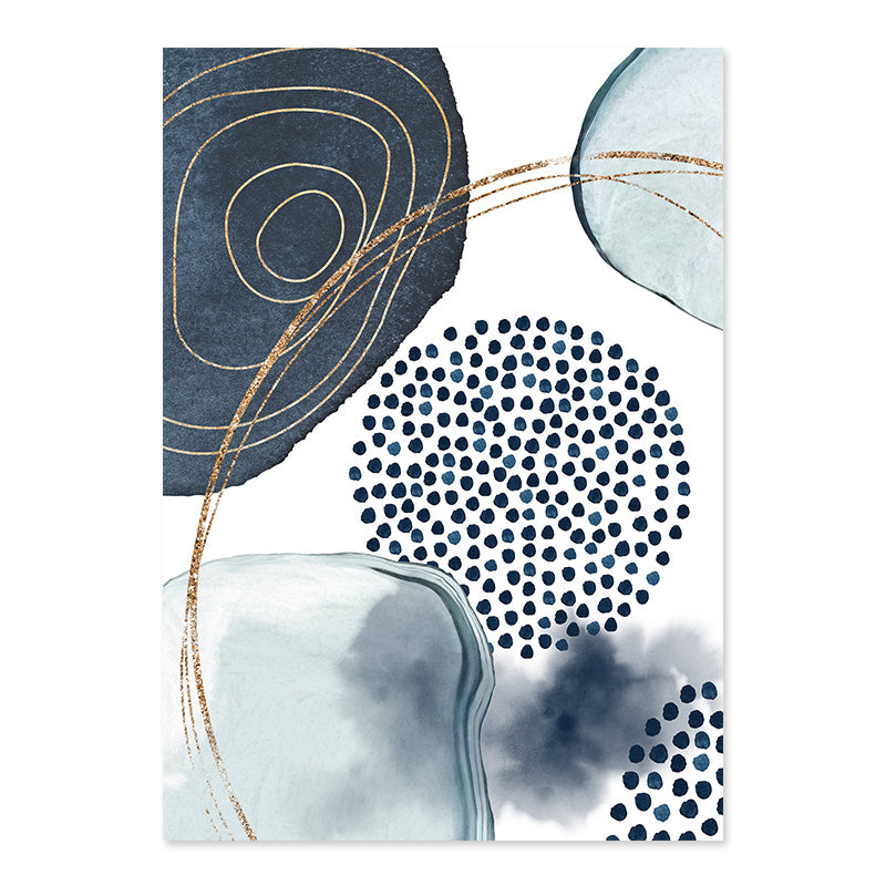 Abstrait aquarelle formes géométriques œuvre toile peinture affiche