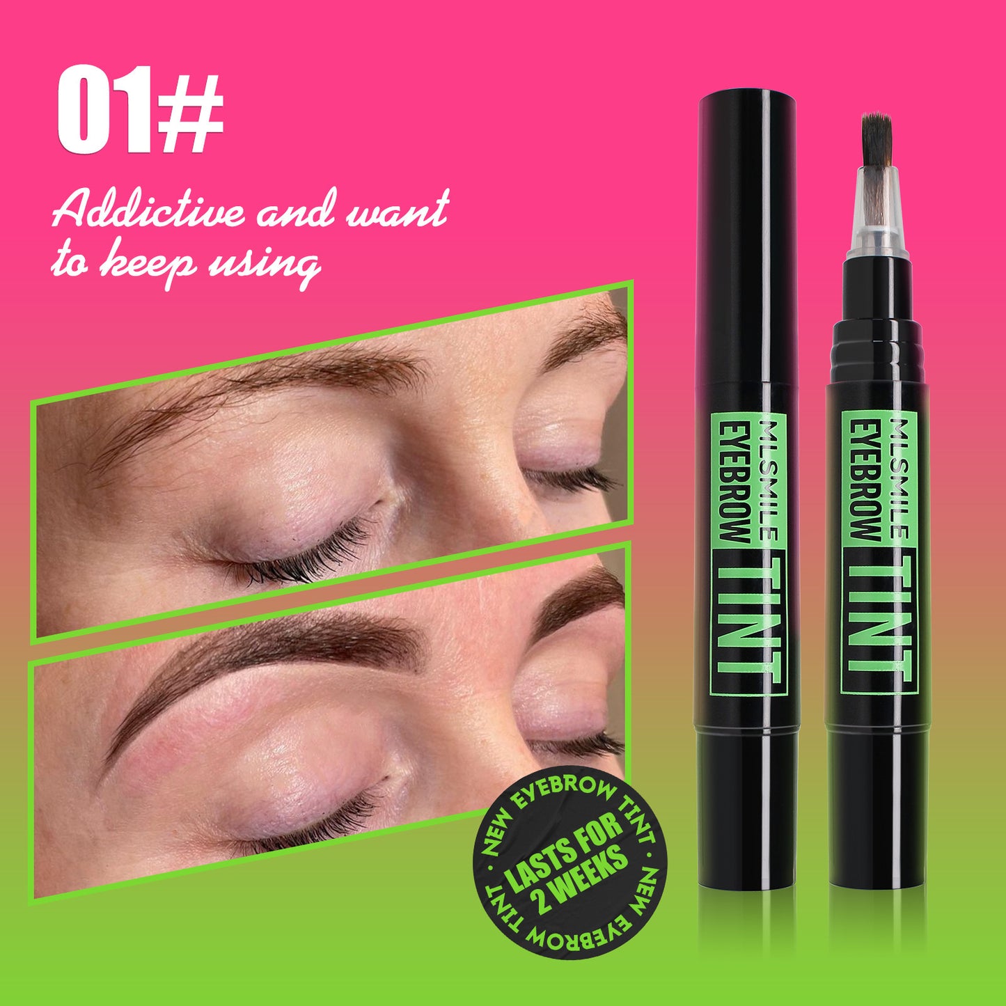 Teinte de sourcil de maquillage imperméable ne tache pas avec le pochoir de sourcil