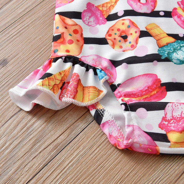 Maillot de bain rayé pour fille beignet