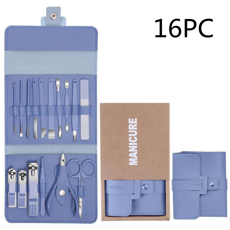 Acier inoxydable Couleur 16-pièce Nail Clipper Ensemble