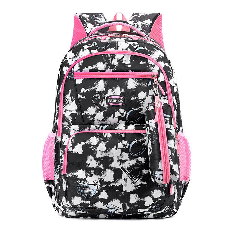 Nouvelle lettre imprimée sac à dos avec étui à crayons Fsahion doux école primaire élèves cartable pour filles garçons