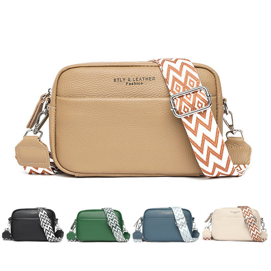 Sac bandoulière à la mode avec rhombus brodé large bandoulière mignon petit sac carré femmes