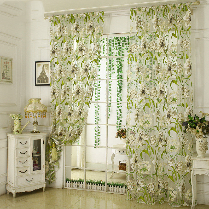 Blanc Rayé Fil Translucide Rideau Pour Chambre