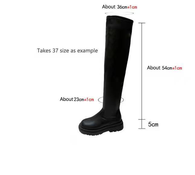 Bottes épaisses à talons épais pour femmes, bottes longues en cuir pour chevaliers | bottes d'hiver à la mode