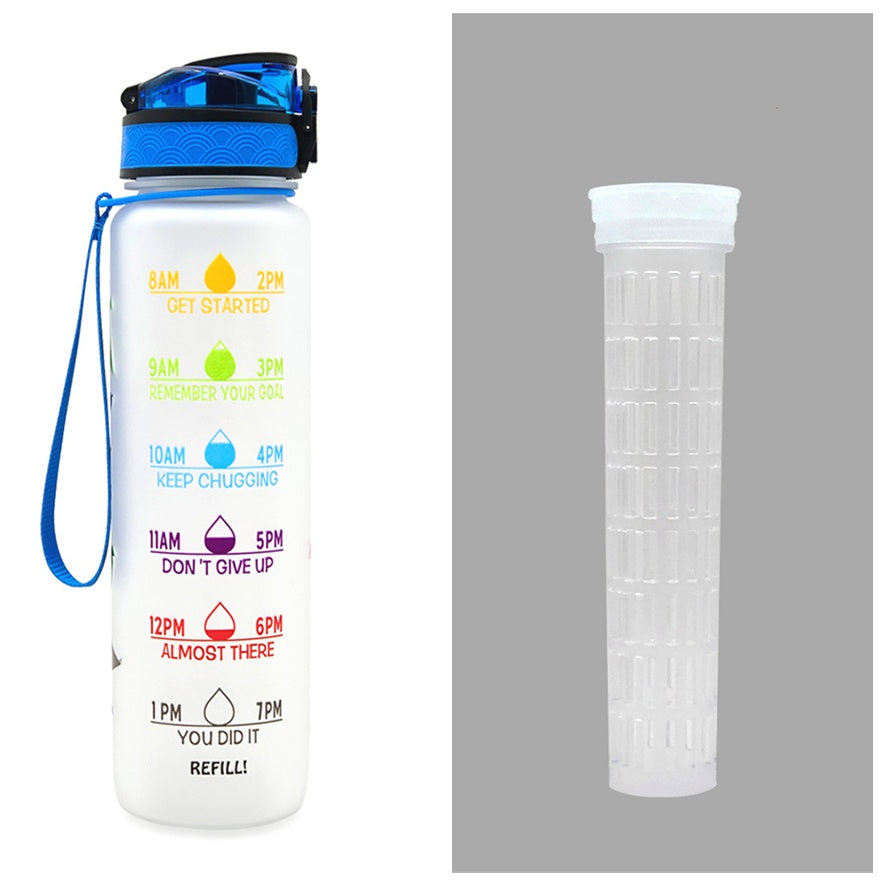 1L Tritan Bouteille D'eau Avec Marqueur de Temps Rebond Couverture de Motivation Bouteille D'eau Vélo Étanche Tasse Pour Les Sports De Fitness Bouteilles
