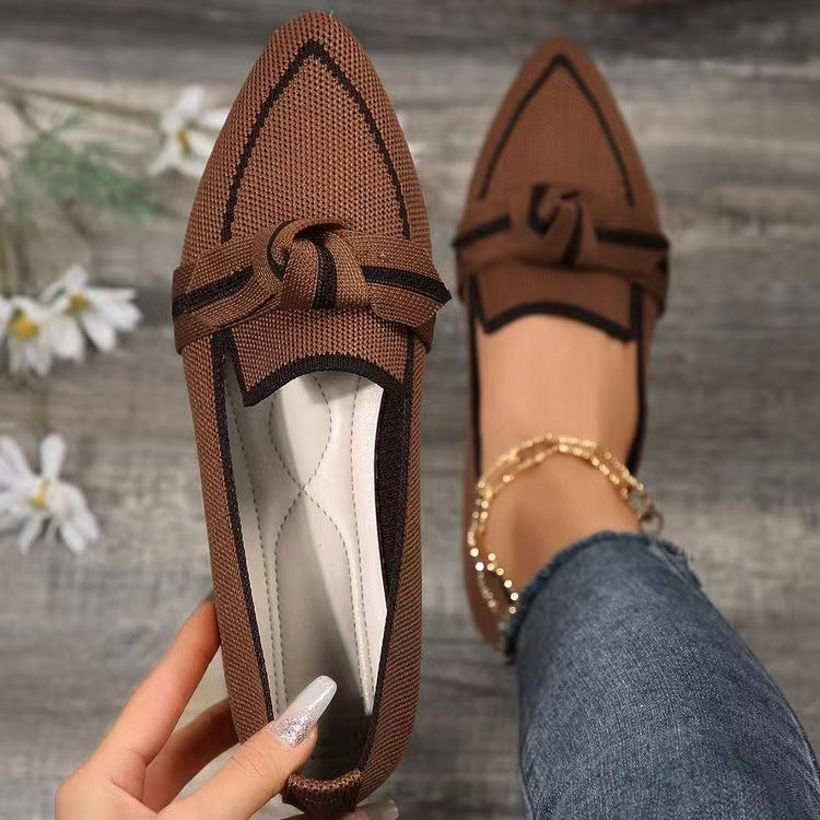 Chaussures plates à bout pointu pour femmes,