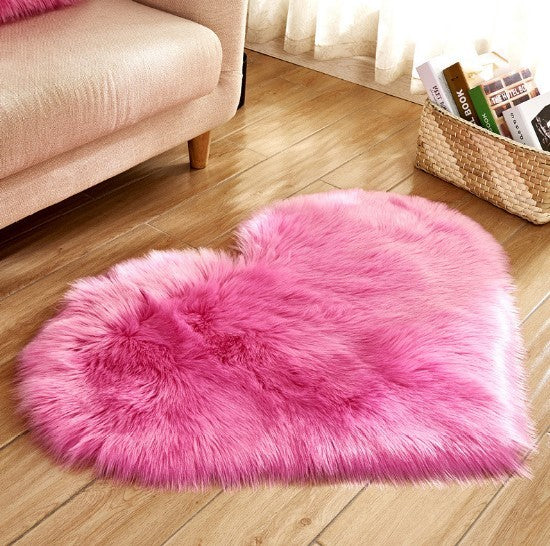 Pur Couleur En Forme de Coeur De Laine Tapis Tapis de Sol Matelas Couverture Canapé Coussin En Peluche Salon Table à Thé Canapé Chambre tapis