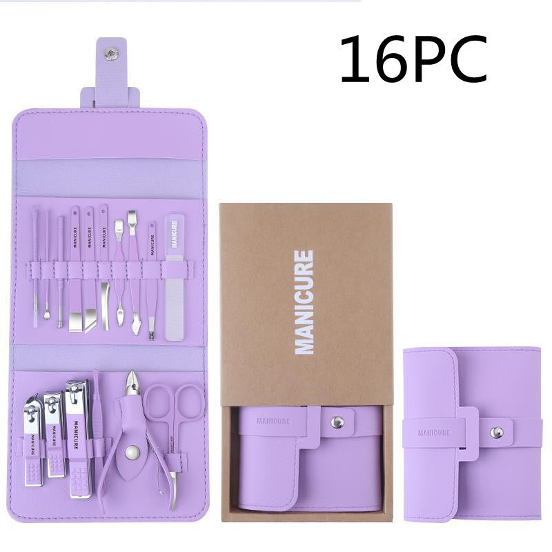 Acier inoxydable Couleur 16-pièce Nail Clipper Ensemble