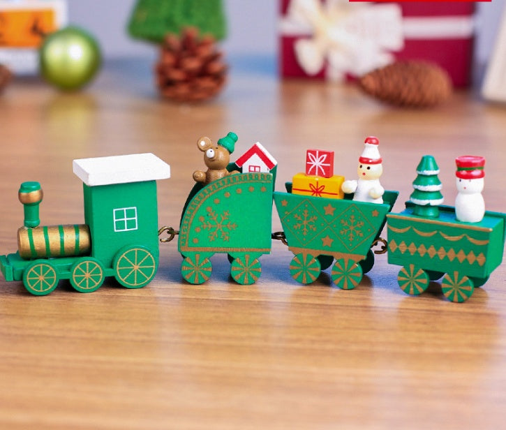 4 pièces Mini Bois Train Jouets